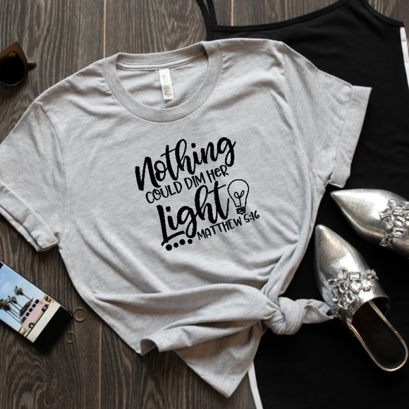 Women's Custom Dim Her Light Short Sleeve Cotton T-Shirt - Picture 1 of 7